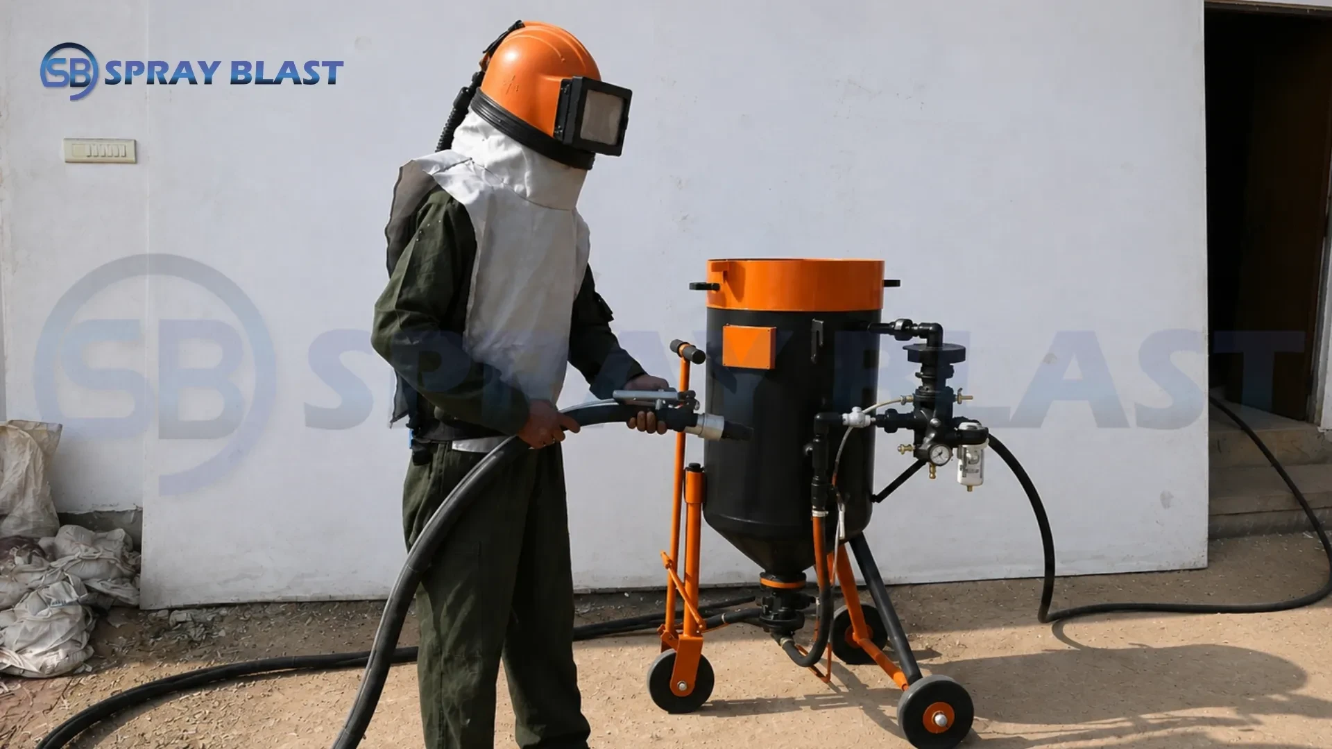 300 kg portable sand blasting machine component image-5