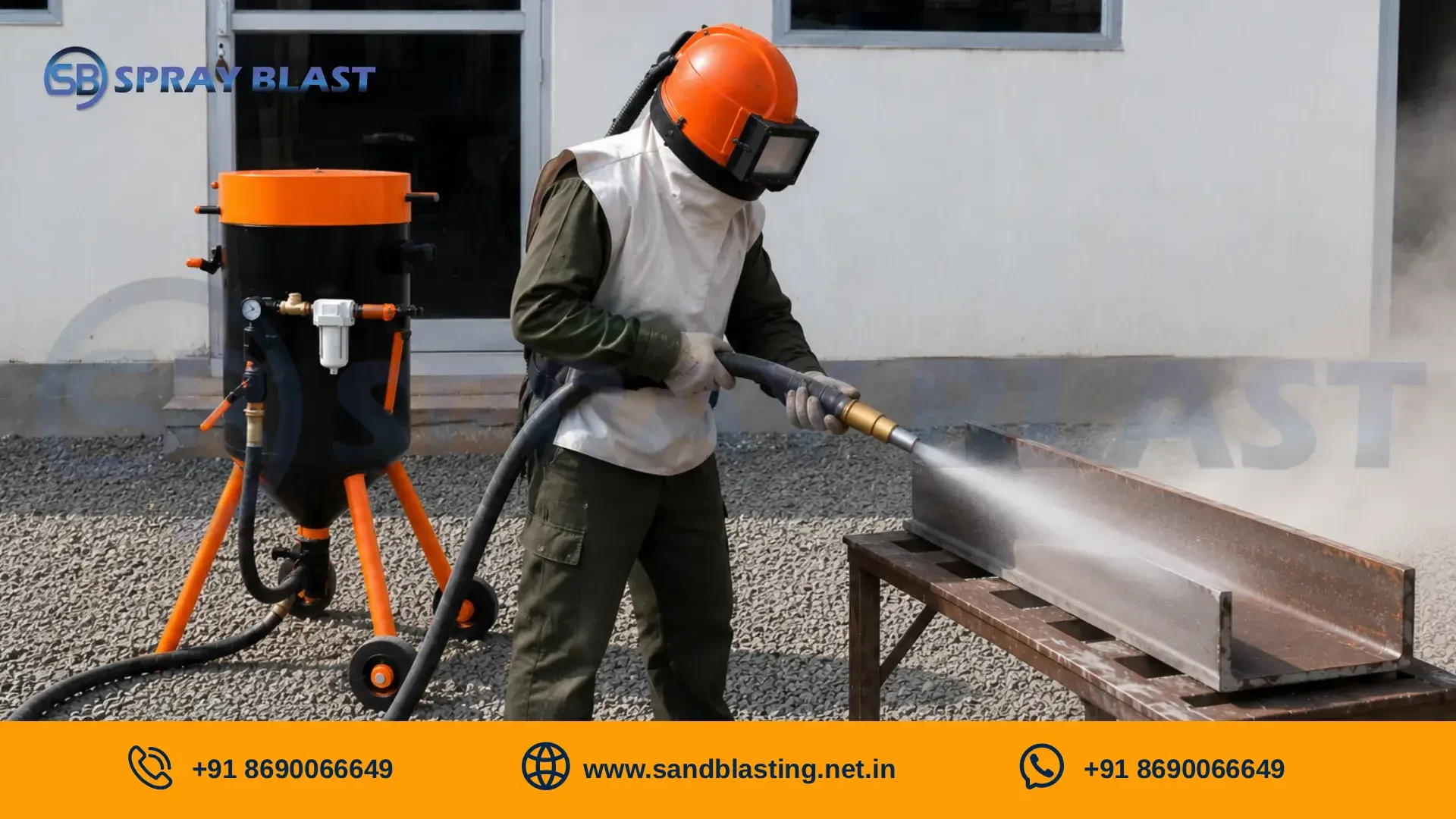 portable sand blasting machine p7 150 kg component image-3