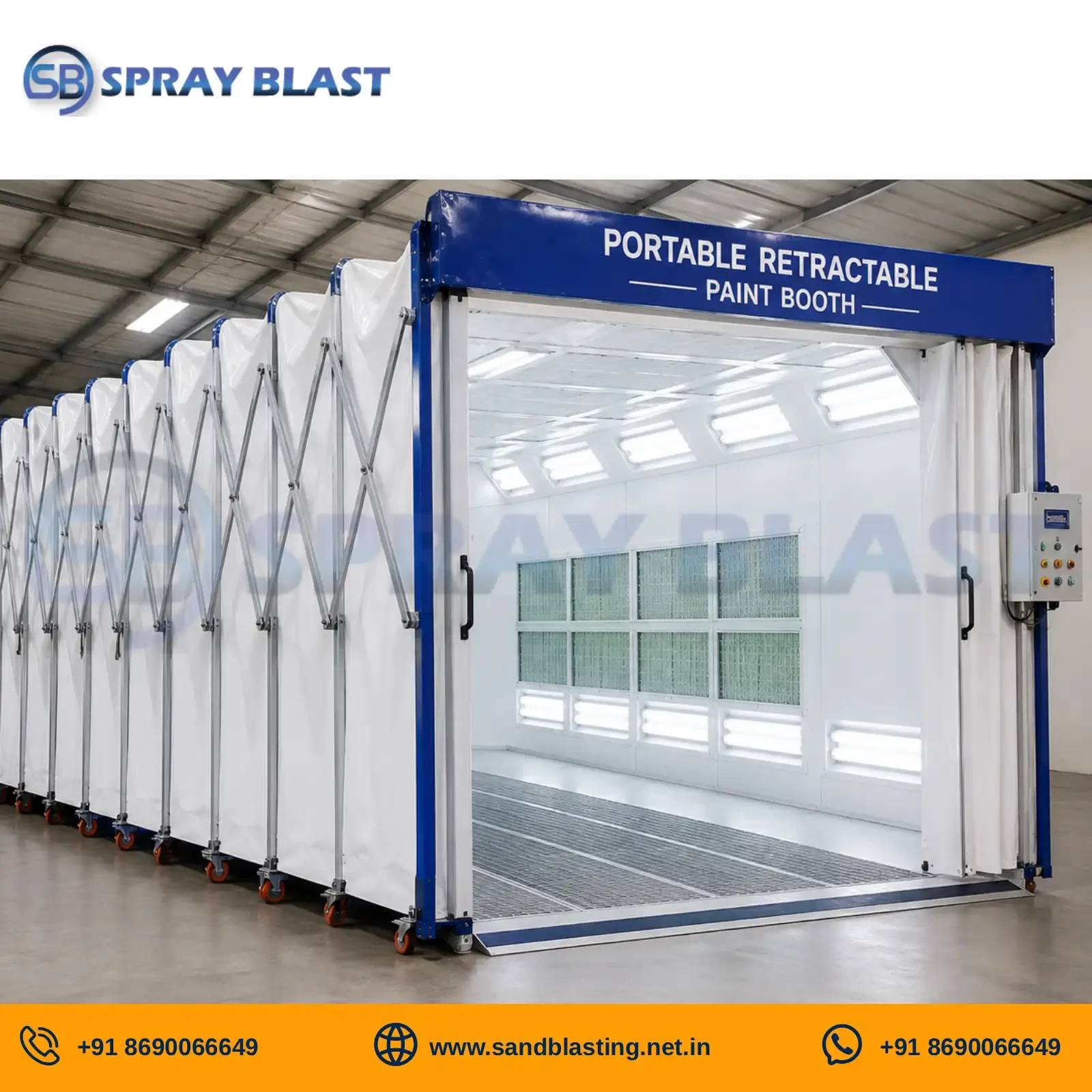portable retractable paint booth