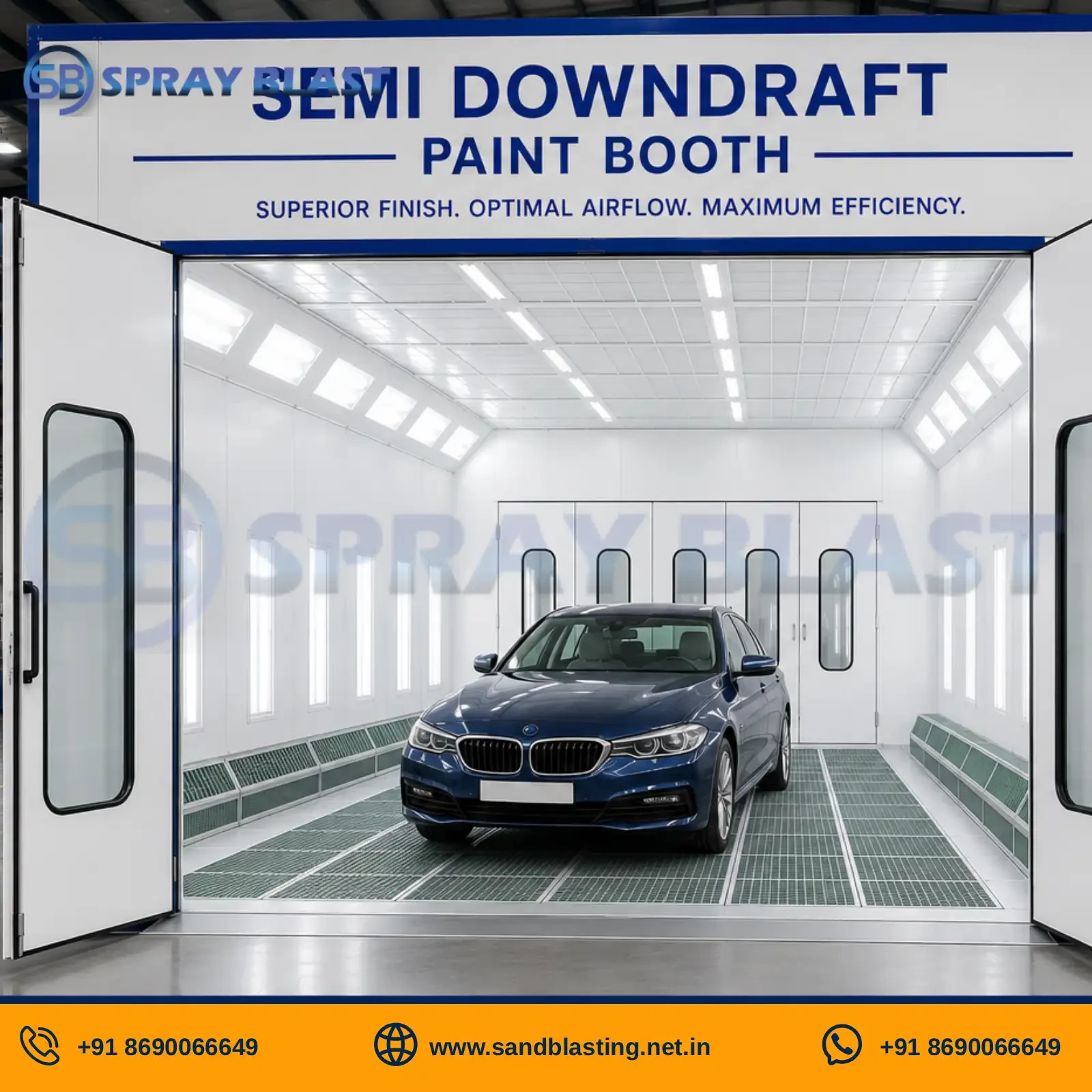 semi downdraft paint booth